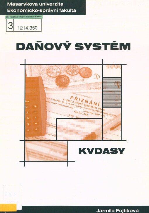 Daňový systém: distanční studijní opora