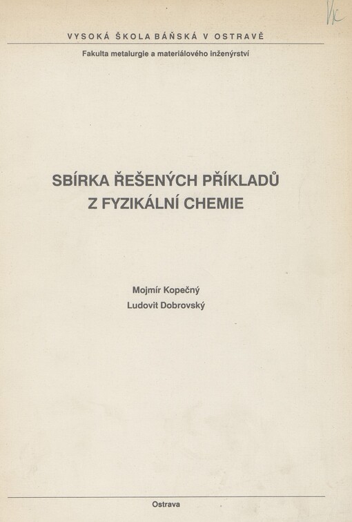 Sbírka řešených příkladů z fyzikální chemie