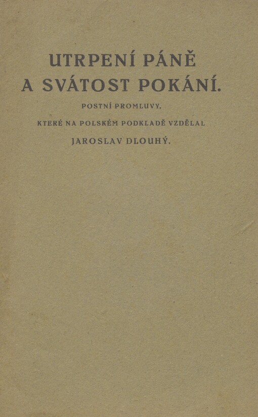 Utrpení Páně a svátost pokání
