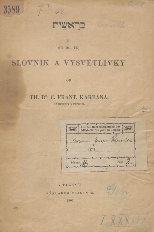 Berešíth. II. [Hl. 10-14]. Slovník a vysvětlivky