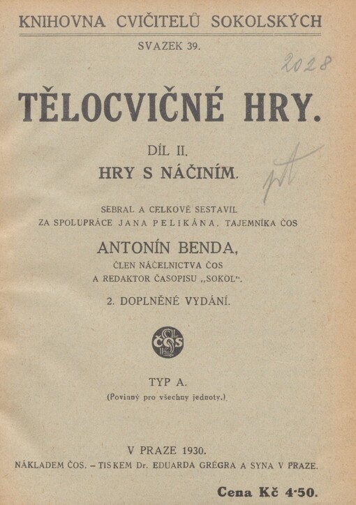 Tělocvičné hry. Díl II. Hry s náčiním