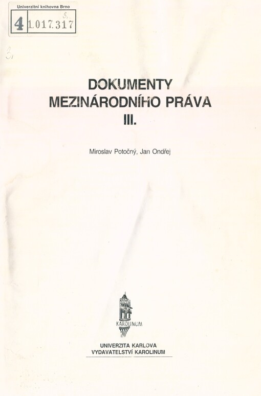 Dokumenty mezinárodního práva. 3