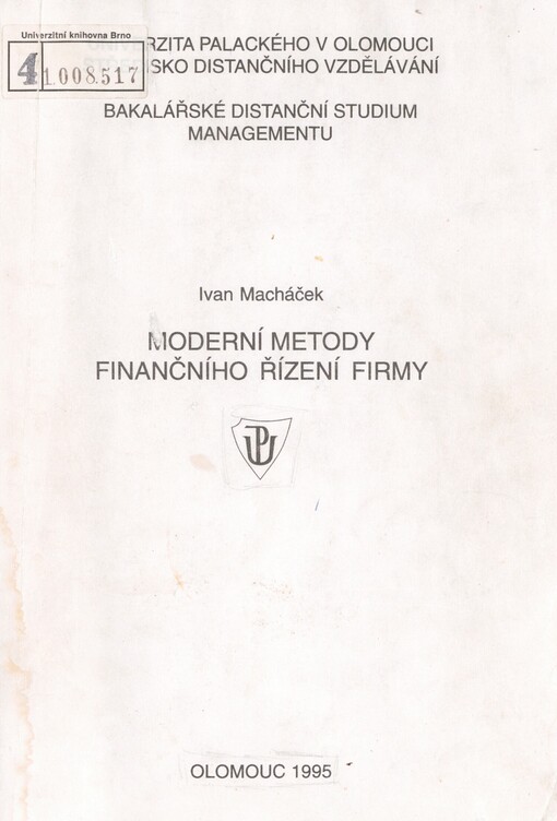 Moderní metody finančního řízení firmy