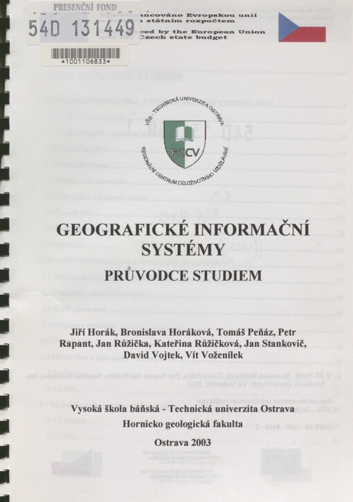 Geografické informační systémy: průvodce studiem