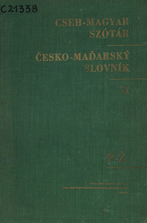 Cseh-magyar szótár =: Česko-maďarský slovník