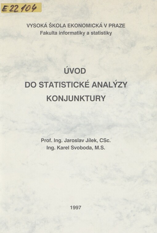 Úvod do statistické analýzy konjuktury