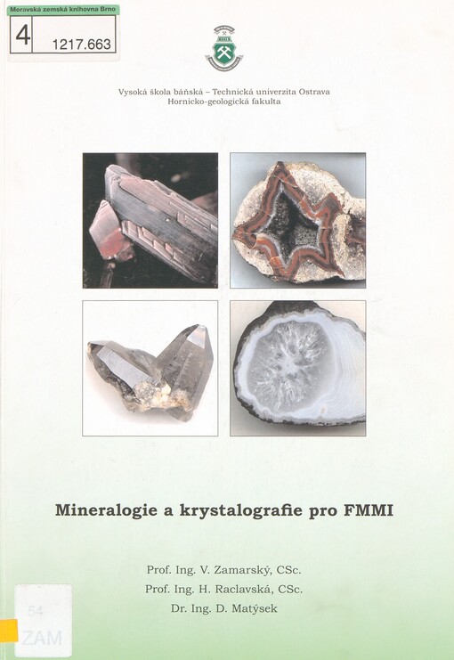 Mineralogie a krystalografie pro FMMI