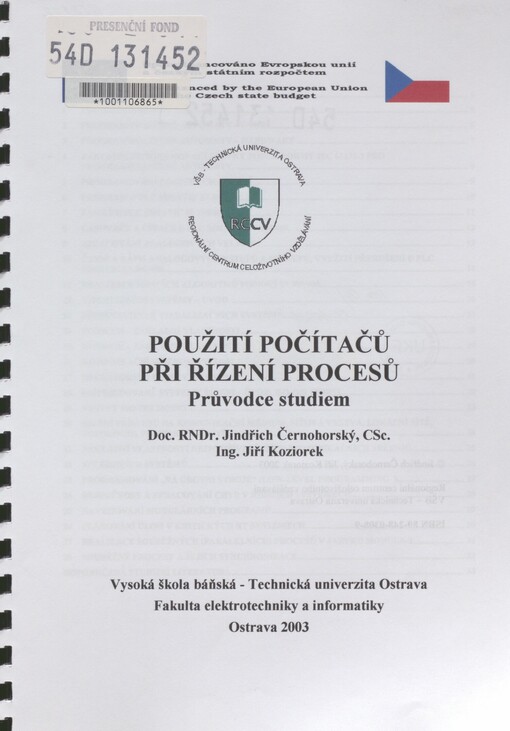 Použití počítačů při řízení procesů: průvodce studiem