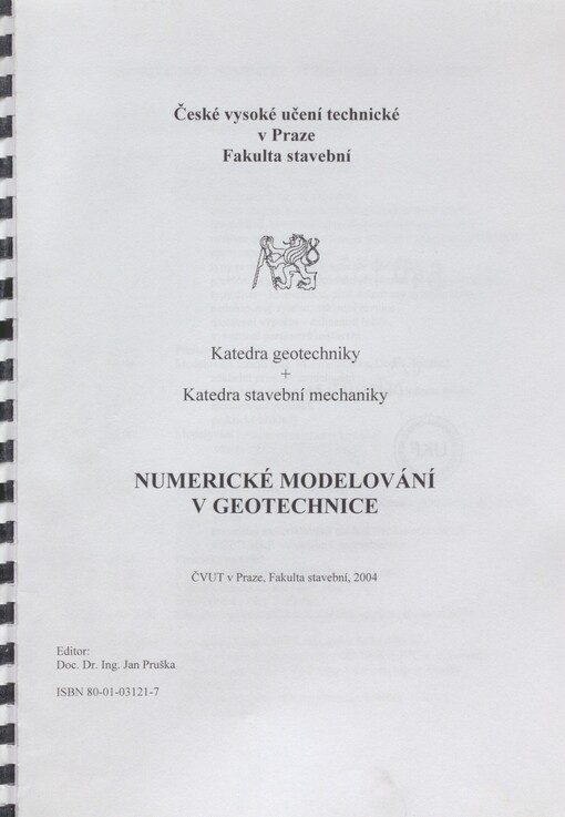 Numerické modelování v geotechnice