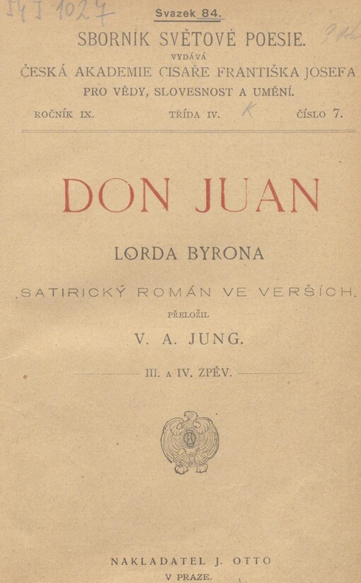 Don Juan lorda Byrona: satirický román ve verších