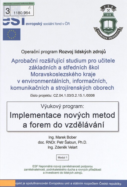 Implementace nových metod a forem do vzdělávání: výukový program