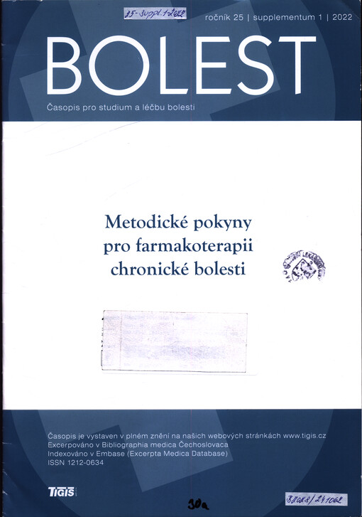 Metodické pokyny pro farmakoterapii chronické bolesti