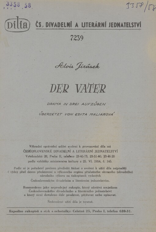 Der Vater: Drama in drei Aufzügen