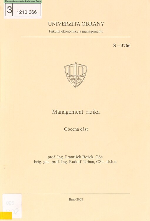 Management rizika: obecná část