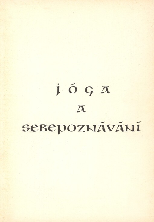 Jóga a sebepoznávání