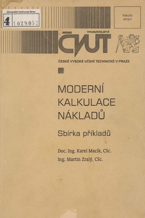 Moderní kalkulace nákladů: sbírka příkladů