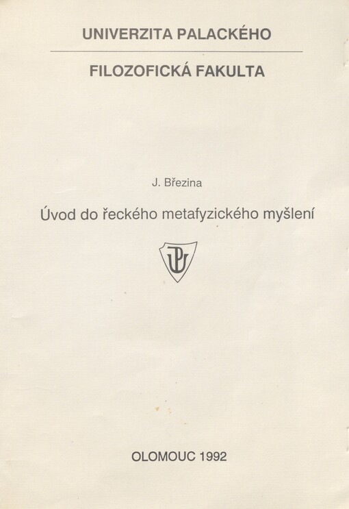 Úvod do řeckého metafyzického myšlení