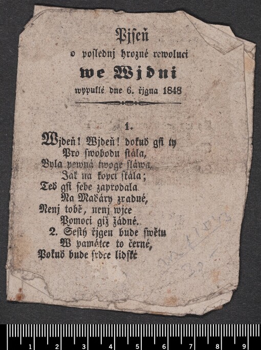 Pjseň o poslednj hrozné revoluci we Wjdni wypuklé dne 6. řjgna 1848