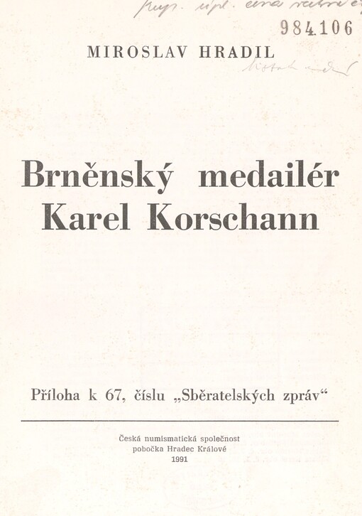 Brněnský medailér Karel Korschann