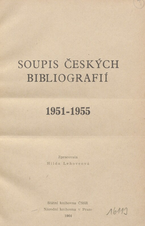 Soupis českých bibliografií 1951-1955