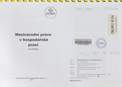 Mezinárodní právo v hospodářské praxi