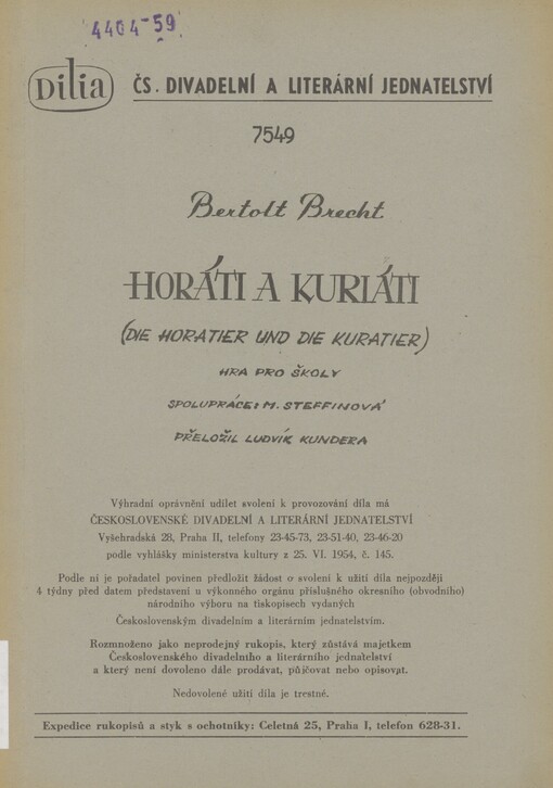 Horáti a Kuriáti: hra pro školy