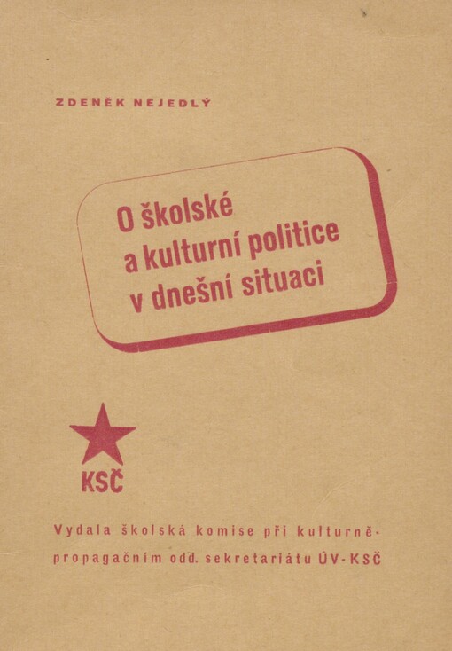 O školské a kulturní politice v dnešní situaci