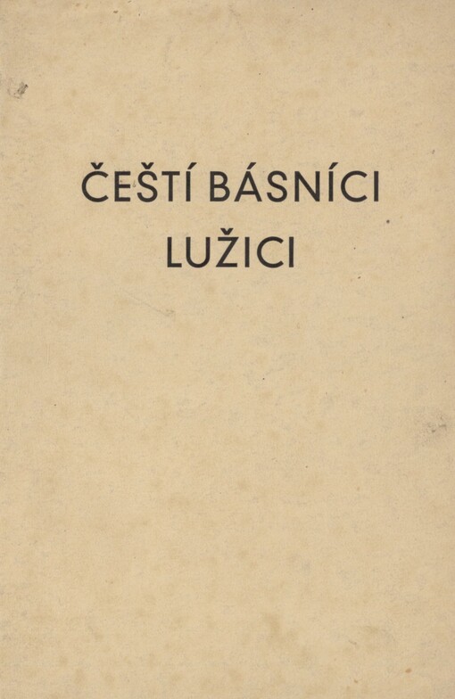Čeští básníci Lužici