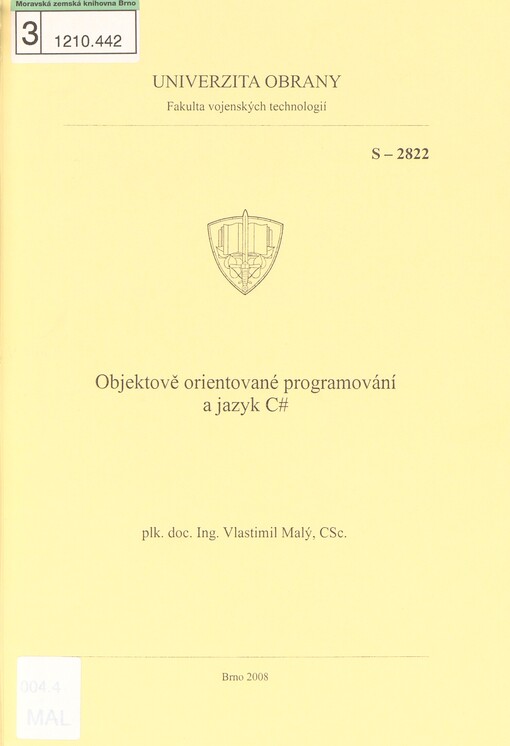 Objektově orientované programování a jazyk C#