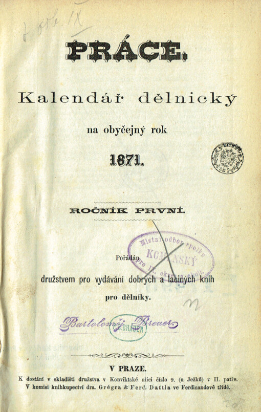 Práce : Kalendář dělnický