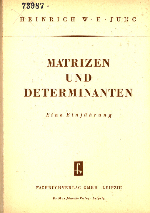 Matrizen und Determinanten : eine Einführung