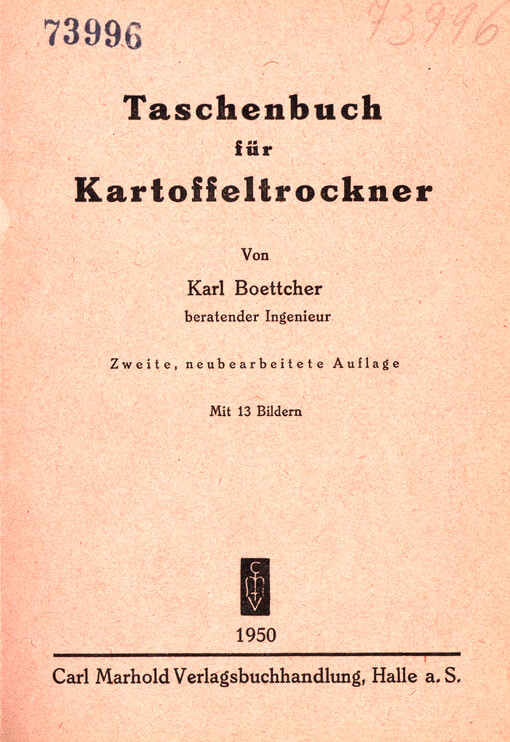 Taschenbuch für Kartoffeltrockner