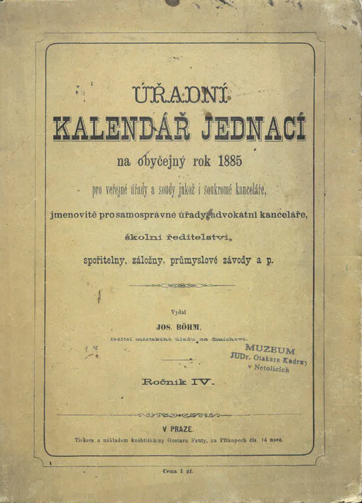 Úřadní kalendář jednací :