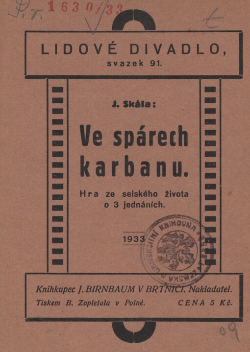 Ve spárech karbanu: Hra ze selského života o 3 jednáních