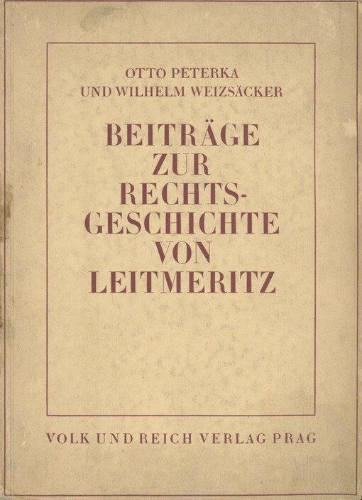 Beiträge zur Rechtsgeschichte von Leitmeritz