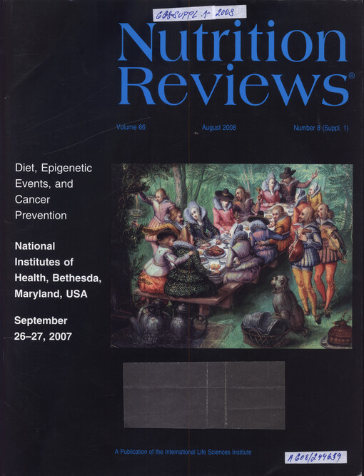 Diet, Epigenetic Events, and Cancer Prevention : National Institutes of Health, Bethesda, Maryland, USA, September 26-27, 2007