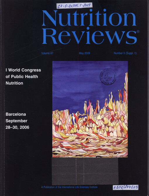 I World Congress of Public Health Nutrition : VII SENC congress : proceedings : Barcelona, Spain, 28-30 September 2006