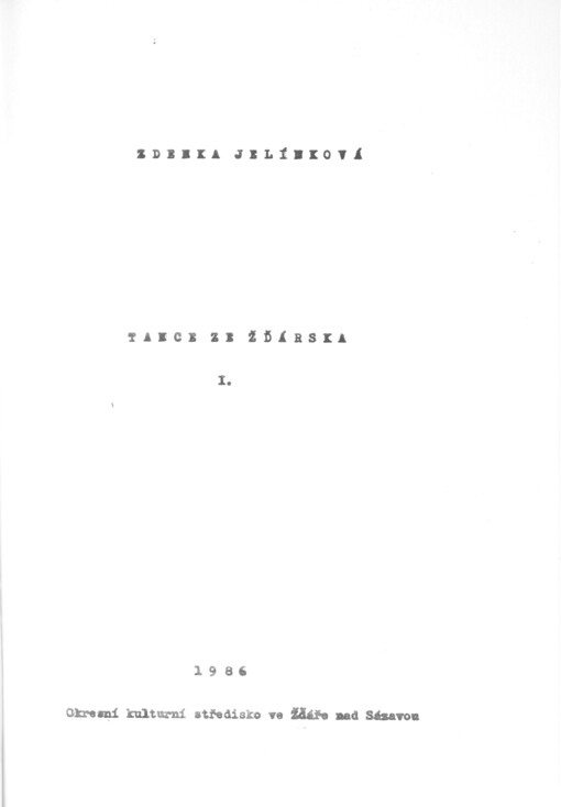 Tance ze Žďárska I.. 1