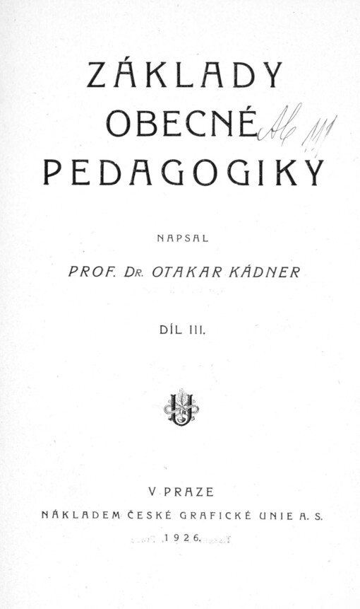 Základy obecné pedagogiky. 3