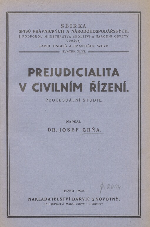 Prejudicialita v civilním řízení: procesuální studie