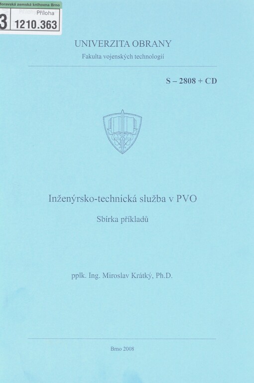 Inženýrsko-technická služba v PVO: sbírka příkladů