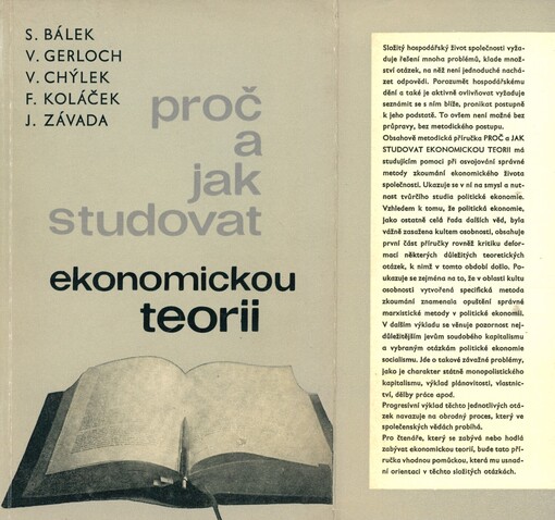 Proč a jak studovat ekonomickou teorii: ze zkušeností katedry politické ekonomie na Vysoké stranické škole - Institutu společenských věd při ÚV KSČ