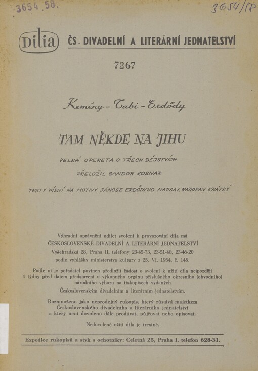 Tam někde na jihu: velká opereta o třech dějstvích