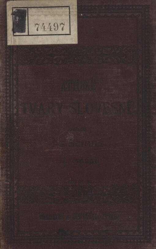 Attické tvary slovesné dle nápisův i rukopisův