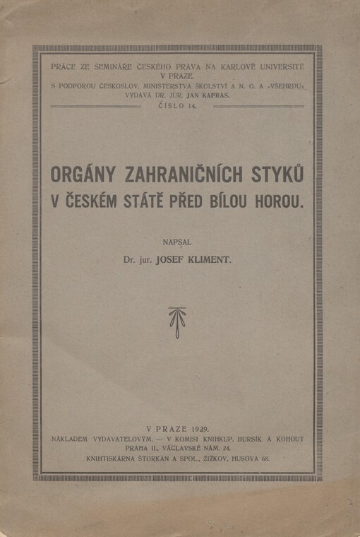 Orgány zahraničních styků v českém státě před Bílou Horou