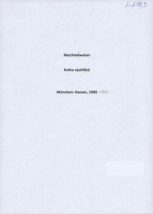 [Der Abschiedswalzer]: [výstřižky recenzí díla] : [Carl Hanser Verlag]