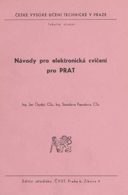 Návody pro elektronická cvičení pro PRAT