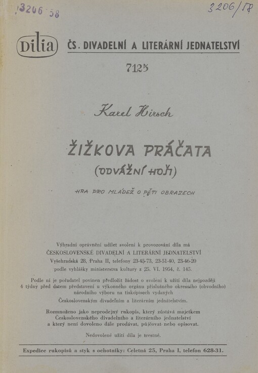 Žižkova práčata: (Odvážní hoši) : hra pro mládež o pěti obrazech