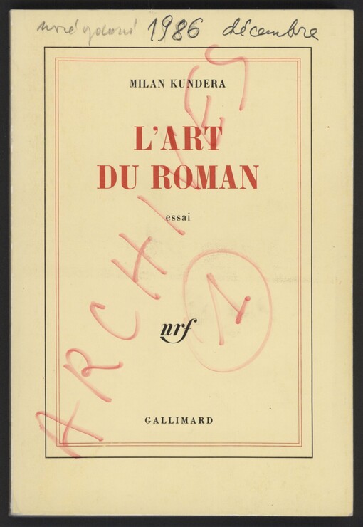 L'art du roman: essai