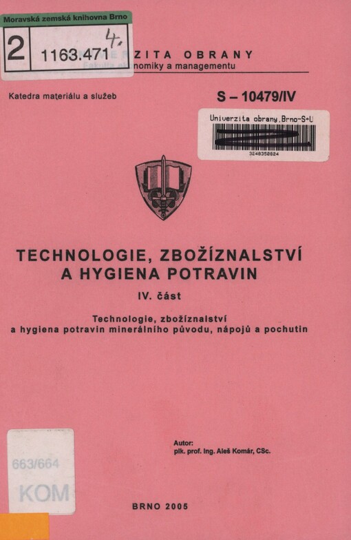 Technologie, zbožíznalství a hygiena potravin